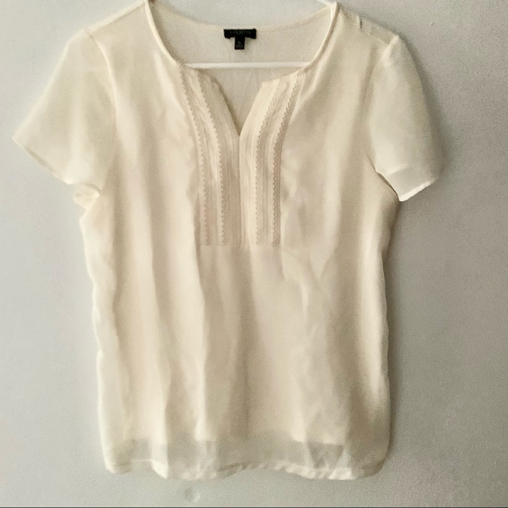 2/$10 Talbots cream blouse